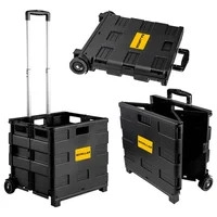 Carrinho Cesto Portátil Multiuso 45L Feira Ferramentas Dobrável Capacidade 24kg Black Gorillaz