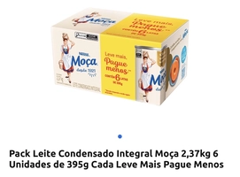 Leite Condensado Moça Integral Lata 395G Pack 6 Leve Mais Pague Menos