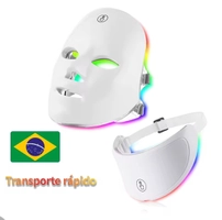 [moedas] Máquina de beleza facial e pescoço LED RGB massageador de cuidados com a pele