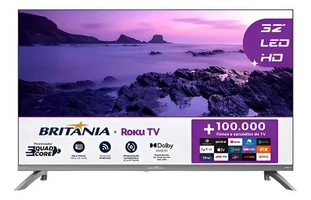 [MELI+] Smart TV Britânia 32 HD LED com Roku e Dolby Audio