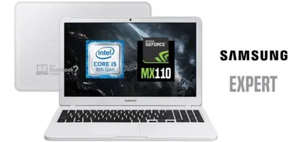 [AME] Samsung Expert X40 intel Core 8ª i5 Quad Core 8GB (GeForce MX110 com 2GB) 1TB Tela LED HD 15,6" Windows 10 - Branco Ônix | R$2106