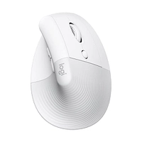 Mouse Sem Fio Logitech Lift Vertical com Design Ergonômico para Redução de Tensão Muscular - Bluetooth (Branco / Rosa)