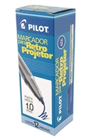 Caneta Retroprojetor x 12 Unidades, Pilot 1430006AZ, Azul | R$7