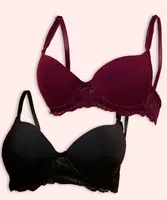 Kit 2 Sutiãs De Renda Feminino Com Base Recorte Marisa