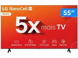 Smart TV 55" 4K LCD LED NanoCel LG 55NANO80TSA AI Processor Wi-Fi e Bluetooth 3 HDMI 2 USB - AliExpress 