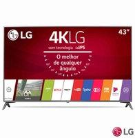 Smart TV 4K LG LED 43” com webOS 3.5, Ultra Surround e Wi-Fi - 43UJ6565 - LG43UJ6565 - R$1885