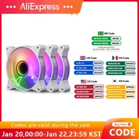 [APP/Com taxa/Moedas R$ 93] Kit 5x Fans Aigo AR12 PRO, ARGB, 74CFM