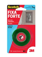 Fita Dupla Face 3M Scotch Fixa Forte Transparente - 24 mm x 2 m