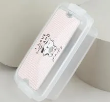 Pote retangular gatinho com tampa e trava rosa R$3,39
