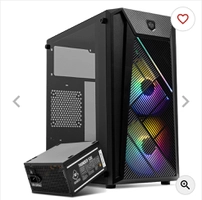 KIT GABINETE GAMER TGT ERION, RGB, PRETO + FONTE MANCER THUNDER 500W