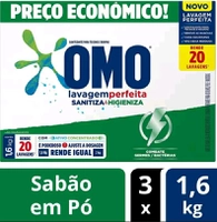 (Cliente Ouro) Sabão em Pó Omo Lavagem Perfeita 3x1,6Kg | R$ 25