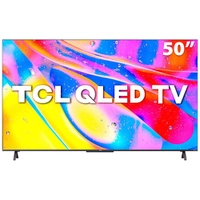 Smart TV QLED 50" 4K TCL Google TV 50C725 UHD, Dolby Vision Atmos, HDR10+, Dual Band, Comando de voz