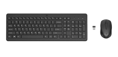 [Selecionados] Kit Mouse e Teclado Sem Fio HP 330, Wireless, ABNT2, Com Teclado Numérico, Preto