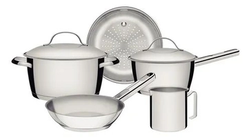 Jogo De Panelas Allegra em Aço Inox com Fundo Triplo 5 Peças Tramontina