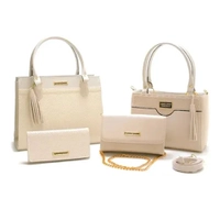 (AME R$128) Kit 4 Peças de bolsas+carteira Creme R$150