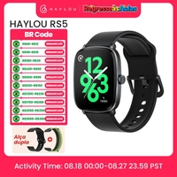 Smartwatch HAYLOU RS5 com Tela AMOLED de 2,01", a Prova D'Água, Ligações por Bluetooth e com Pulseira Extra