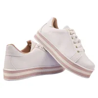 Tênis Chiquiteira Casual Sola Faixa BN Branco R$63