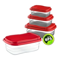 Kit 3 Potes Transparentes Com Tampa Para Freezer