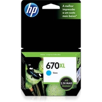 Cartucho De Tinta Hp 670 Xl - Alto Rendimento - Ciano - Cz118ab - R$22,00