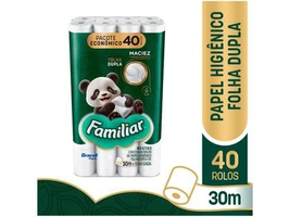 Papel Higiênico Folha Dupla Bracell Familiar 40 Rolos 30m