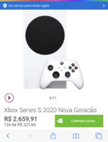 Xbox Series S 2020 Nova Geração 512GB SSD R$2520