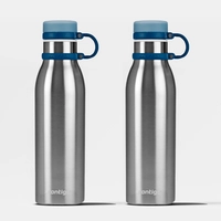 [1ª Compra R$99] Kit com 2 Garrafas Térmicas Matterhorn Azul Contigo | 591ml