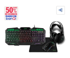[Banqi R$ 94] Combo Gamer 4 em 1 X-Zone GTC-02 LED - Preto