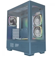 Gabinete Gamer Montech Sky Two, ARGB, Mid Tower, Vidro Temperado, ATX, Blue, Sem Fonte, Com 4 Fans