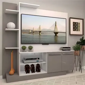 Estante com painel p/ TV 55" e 2 portas Porto Multimóveis - Branco