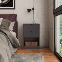 Mesa de Cabeceira Bartira Diplomata com 2 Gavetas - Grafite