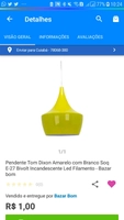Pendente Tom Dixon Soq E-27 Bivolt Incandescente Led Filamento R$1