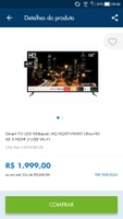 Smart tv led 55 HQ 4k ultra HD 3 hdmi 2 usb wi-fi R$1.999
