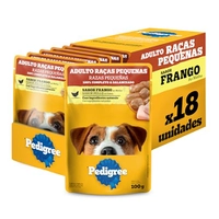 [SELECIONADOS / REC] Pack Ração Úmida Pedigree Sachê Frango ao Molho para Cães Adultos de Raças Pequenas 100 g - 18 unidades