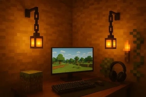 Kit 2 Abajures Lampião Minecraft – Escolha a Cor