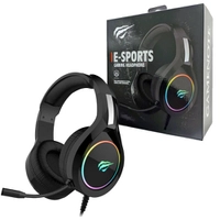 Headset Gamer Havit H2232D com Microfone Preto com Iluminação rgb USB e P2 - HV-H2232D