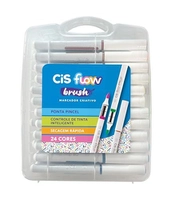 Marcador Acrílico CIS FLOW Brush 24 Cores
