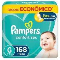 Fraldas Pampers Confort Sec G c/168 unidades
