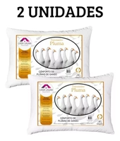 Kit 2 Travesseiros Macios Brancos Casa Laura Enxovais Pluma De Ganso Sintético Premium Hipoalergênico Eco Sustentavel Alto Confortável