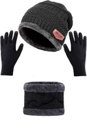 Kit Inverno 3 Peças: Gorro, Luvas e Cachecol
