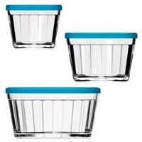 Conjunto de Tigelas com Tampa Copo Americano em Vidro - 3 Peças