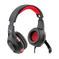 Bright Headset Fone Gamer com LED Vermelho P2 USB com haste regulável, controle de volume, microfone integrado, captação de voz 0468
