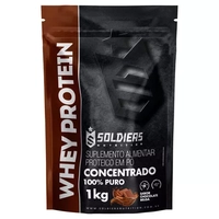 Whey Protein 100% Puro - 1KG (Tamanho Gigante) - Chocolate Belga - Soldiers Nutrition