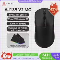 Mouse Gamer Ajazz aj139 V2 paw3311 carregamento magnético bluetooth 12000-24000dpi
