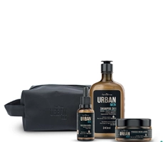 kit shampoo + óleo + pomada gratis necessaire urban men único | R$ 35