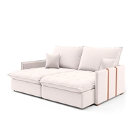 Sofá Retrátil Sem Caixa 3 Lugares Solomons Linho Cru 180 Cm