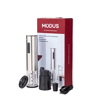 Kit Abridor De Garrafa Saca Rolhas Vinho Elétrico Automático (USB-Prata)
