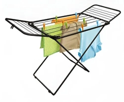 Varal De Chão Com Abas Lugano Preto Para Casa E Apartamento