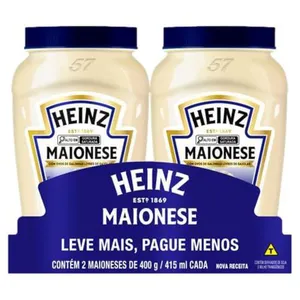 [REC/+por-R$16,25] Heinz Pack Maionese Tradicional, 400G - 2 unidades