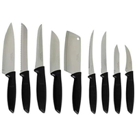 [Prime]Jogo de Facas Inox com Cabos Pretos 9 Peças