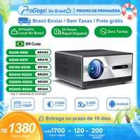 [Envio do Brasil] Projetor PG600W Android WiFi Full HD 1080P, DLP PK com Espelhamento de Tela, roda 4K